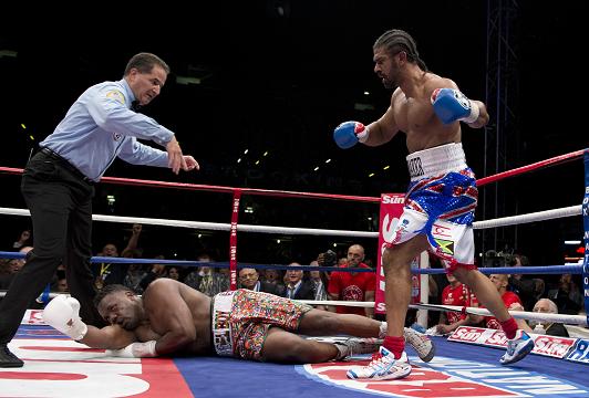 DERECK Chisora hits the canvas